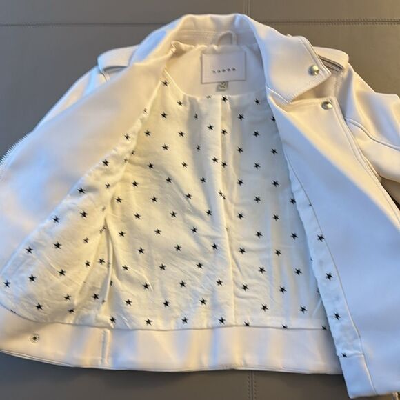 NWT BlankNY Pure Motivation Faux Leather Moto White Jacket. Size XS(2). - Picture 9 of 13